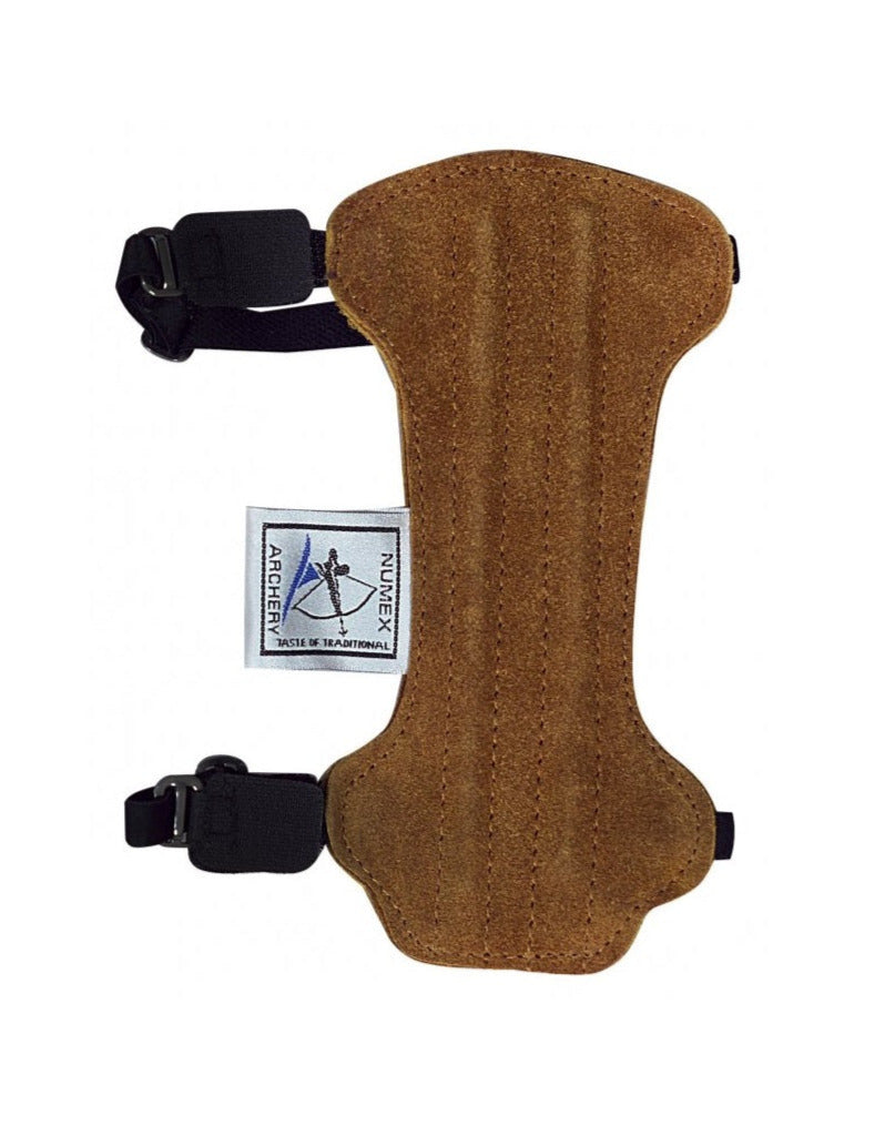 Enkele armbeschermer boogschieten honing bruin leer 18cm