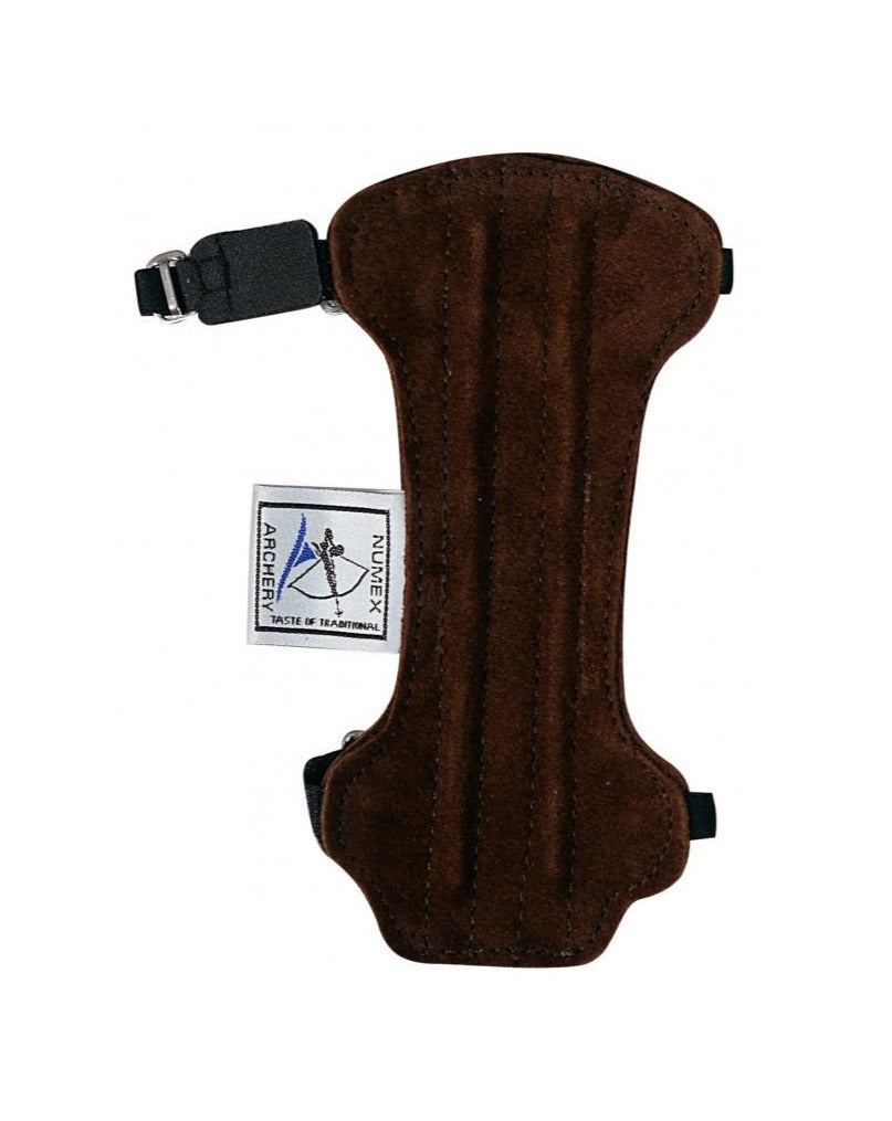 Enkele armbeschermer boogschieten donker bruin leer 18cm