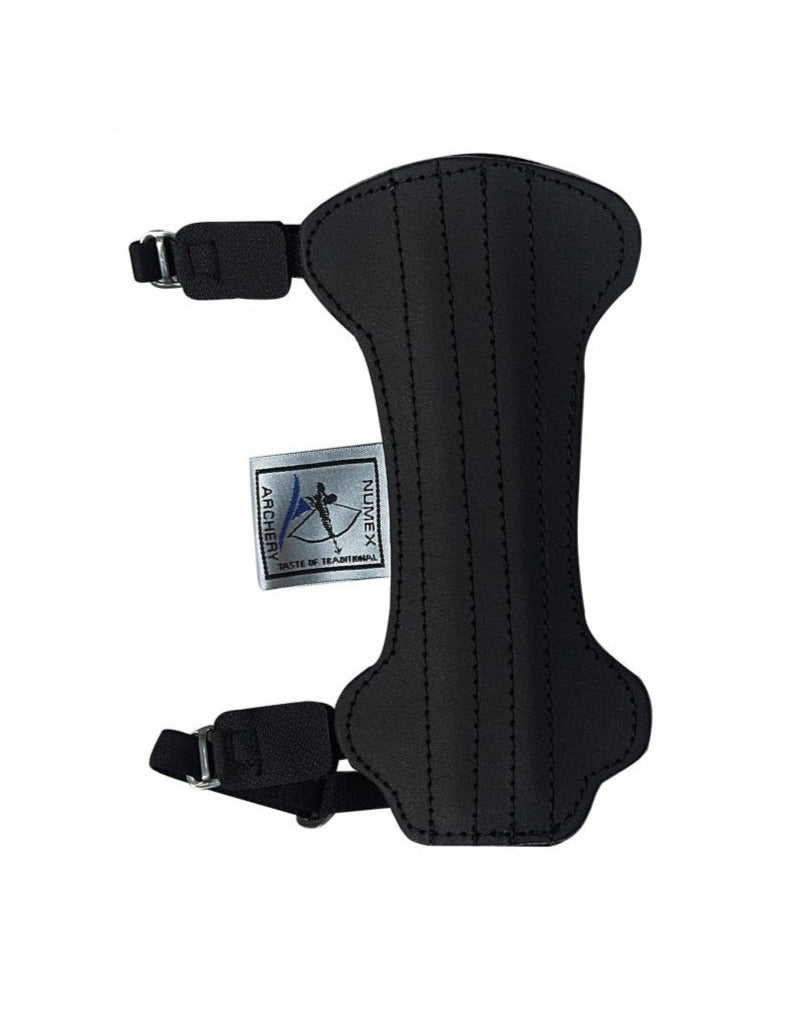 Enkele armbeschermer boogschieten zwart leer 18cm