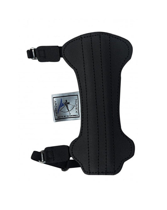 Enkele armbeschermer boogschieten zwart leer 18cm