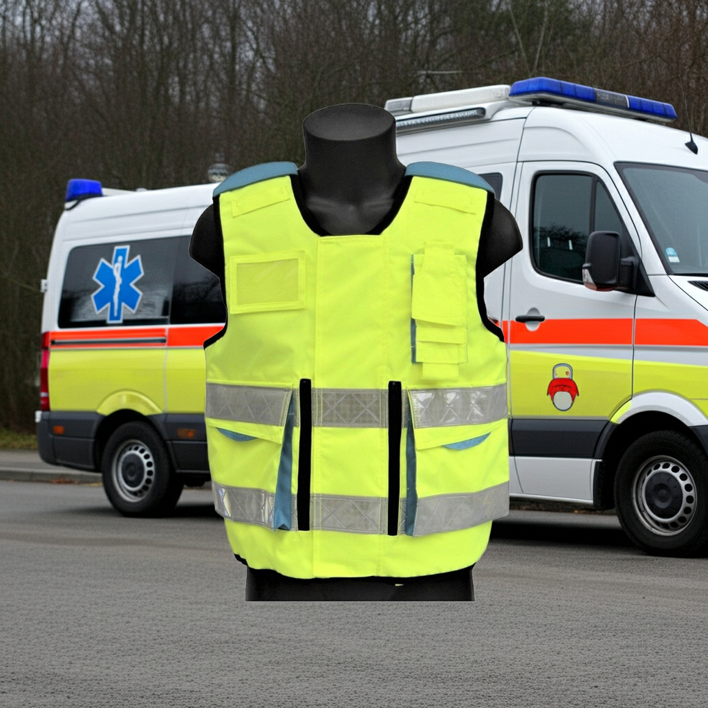 Ambulance high visibility fluo geel kogelvrij vest HO1-KR1 Sioen
