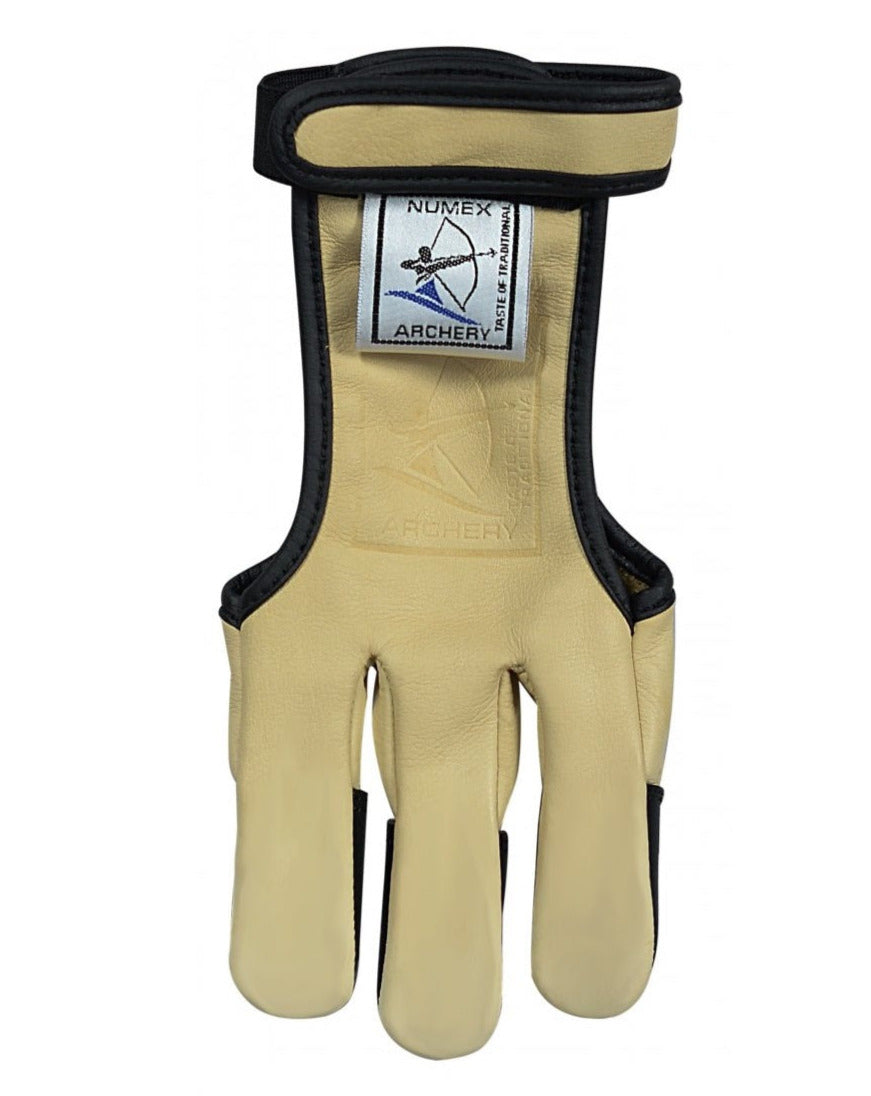 Boogschiet handschoen beige leren schiethandschoen