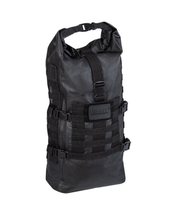 Dry-sack rugzak 35L voor waterdicht noodpakket zwart