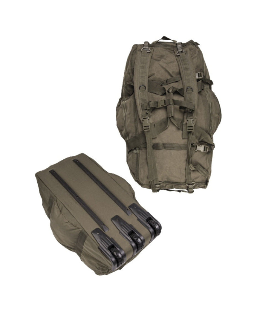 Combat duffle bag reistas rugzak op wielen oliv 118L