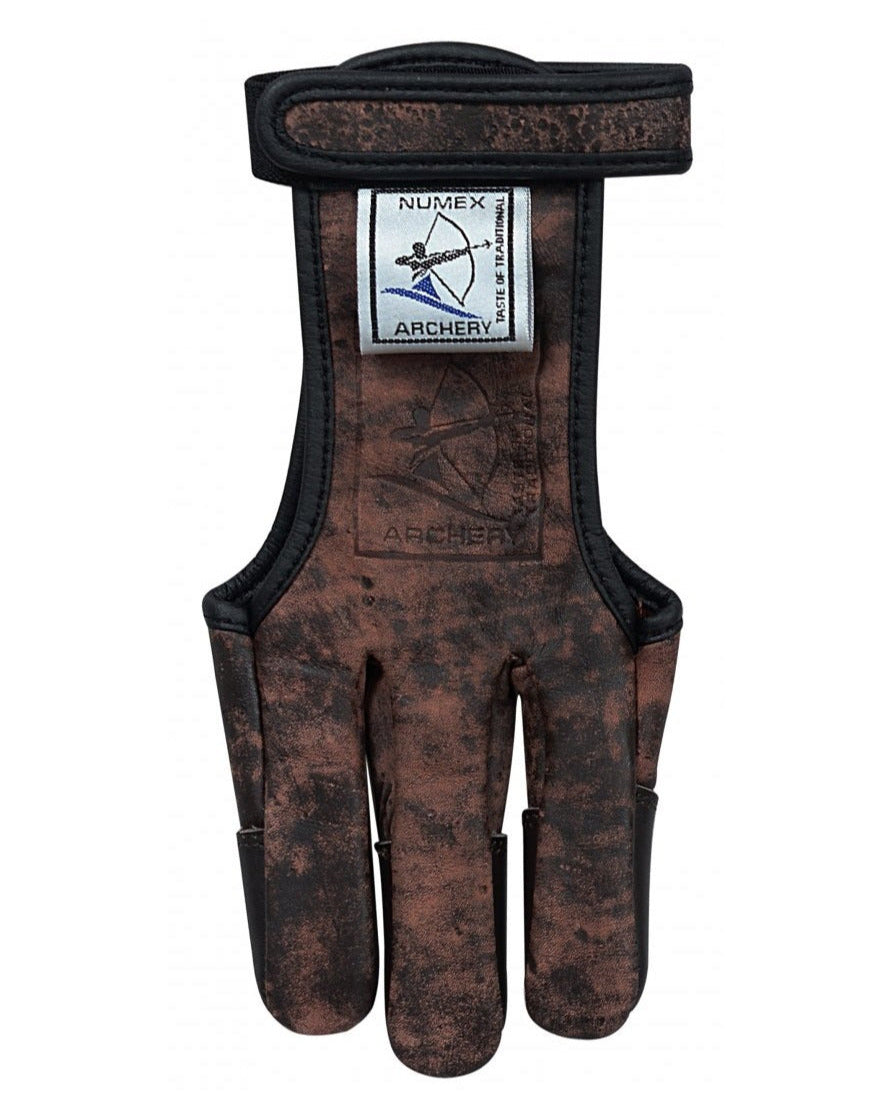 Boogschiet handschoen Two-Tone roodbruin schiethandschoen