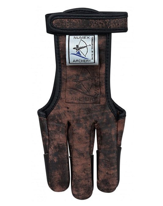 Boogschiet handschoen Two-Tone roodbruin schiethandschoen