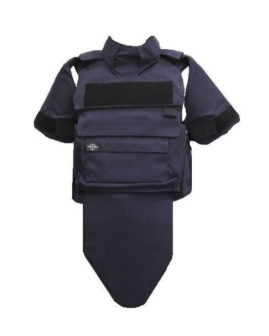 Gilet pare balle lourd classe 4 bleu neutre cou épaules bras l'aine