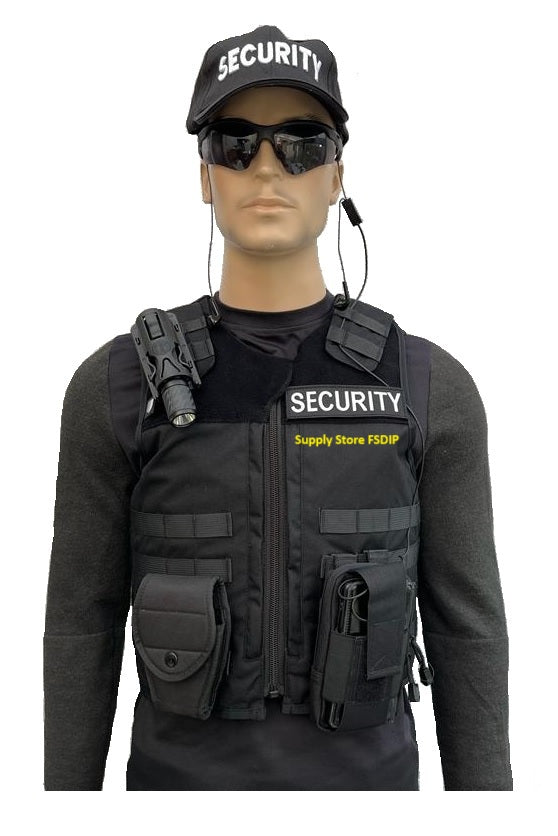 Professionelle Stichschutzweste Security Molle schwarz Heracles KR1-SP1