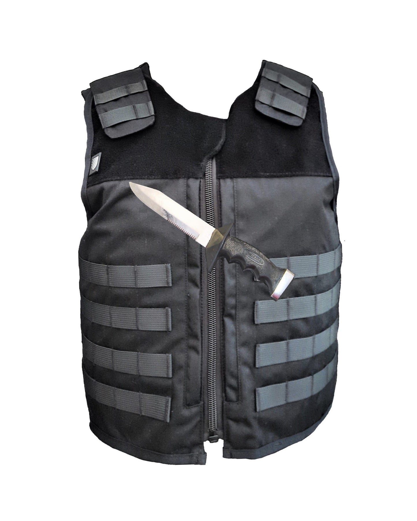 Professionelle Stichschutzweste Security Molle schwarz Heracles KR1-SP1
