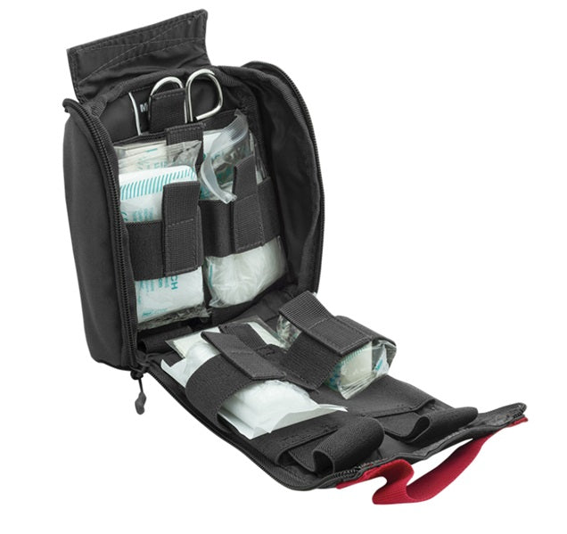 Tactische platte EHBO kit IFAK 25 delig zwart voor noodpakket of riem