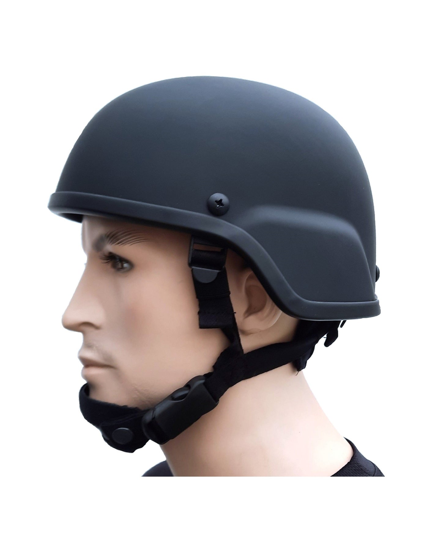 MICH helm ACH zwarte kunststof met glasvezel versterkt niet kogelwerend!