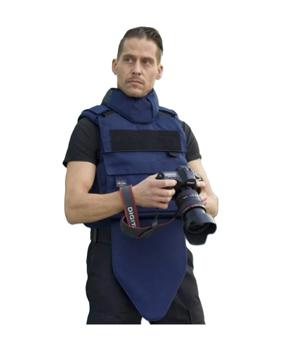 Gilet pare balle lourd classe 4 bleu neutre cou épaules l'aine