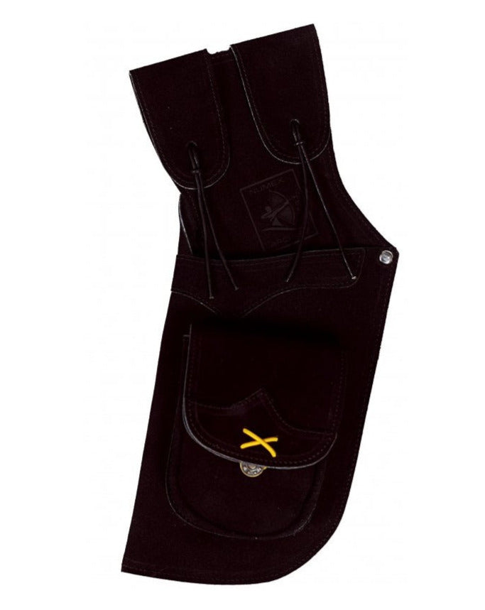 LH pijlenkoker traditionele heup field quiver zwart leer