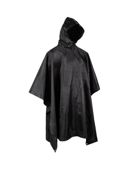 Poncho nat weer ripstop zwart 260g basic regenponcho bivakzak