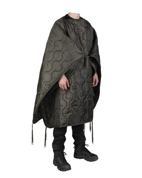 Oliv multifunctionele poncho voering deken of slaapzak