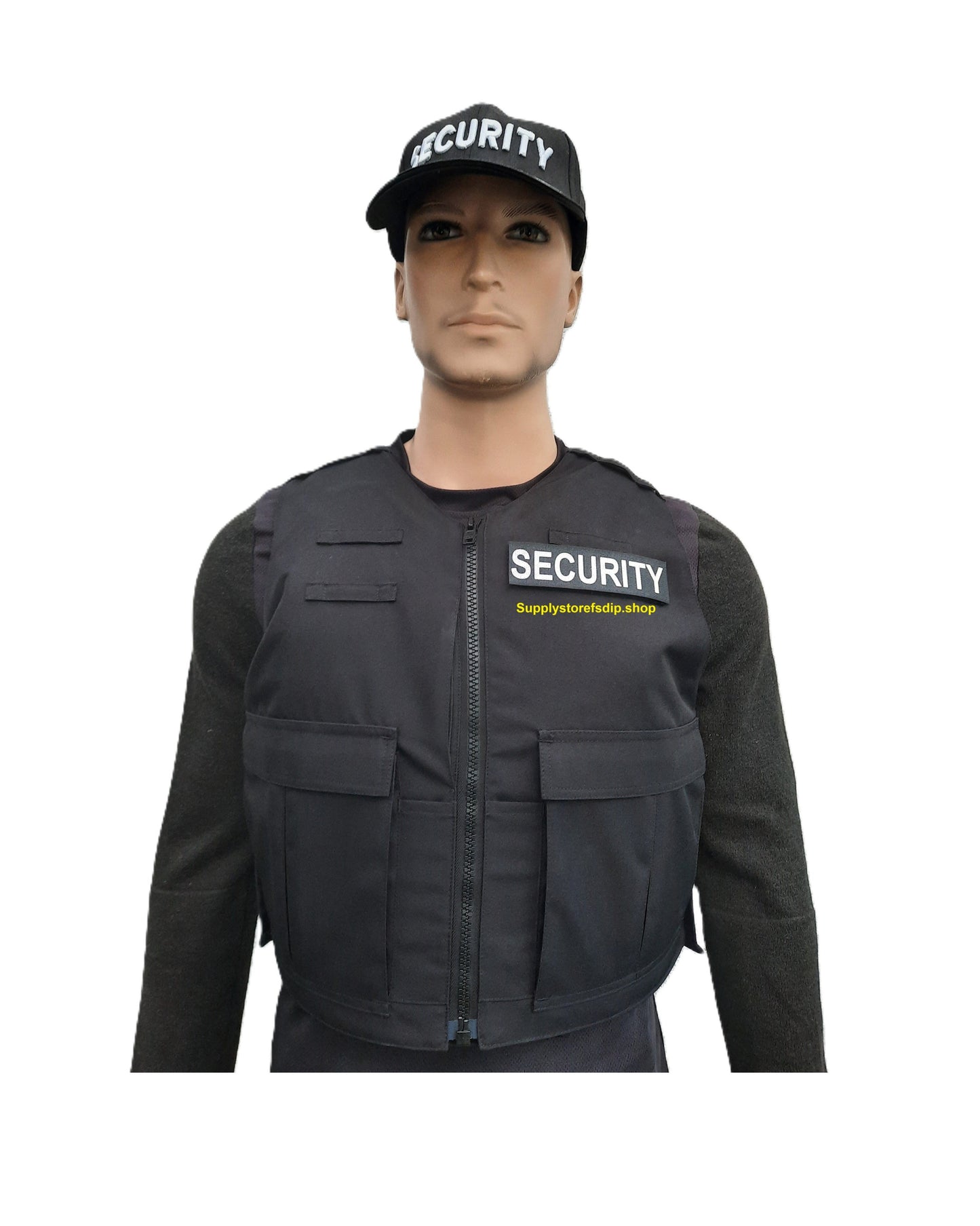 Gilet pare-balles agent sécurité à fermeture éclair noir 3A (06) GEN7