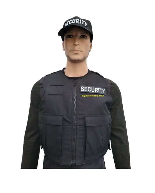 Gilet pare-balles agent sécurité à fermeture éclair noir 3A (06) GEN7