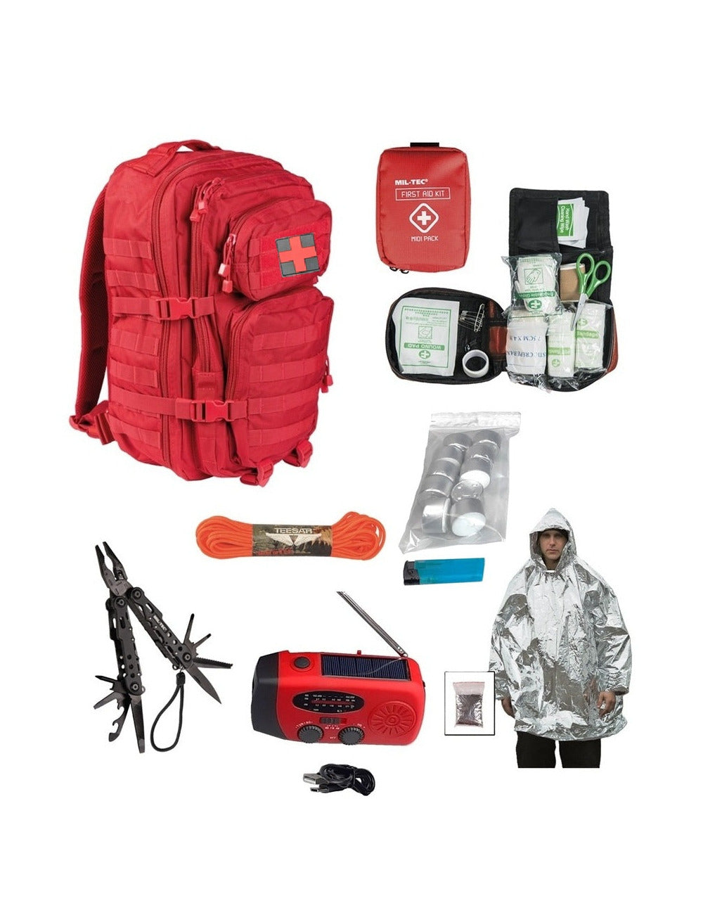 Rode noodrugzak noodpakket basis met kruis kopen 2026