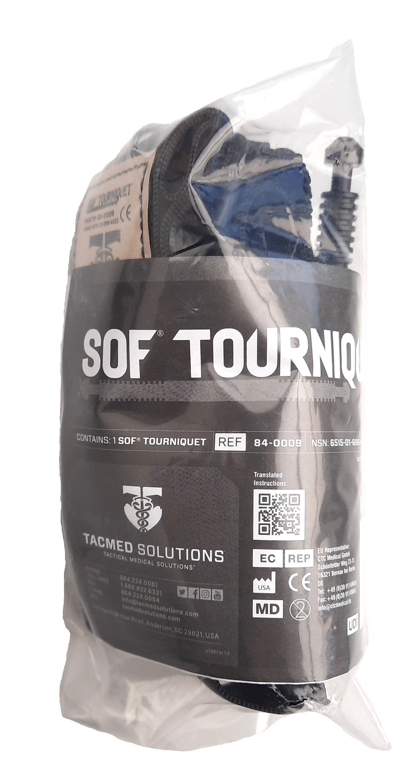 SOF Tourniquet GEN5 zwart een hand bedienen
