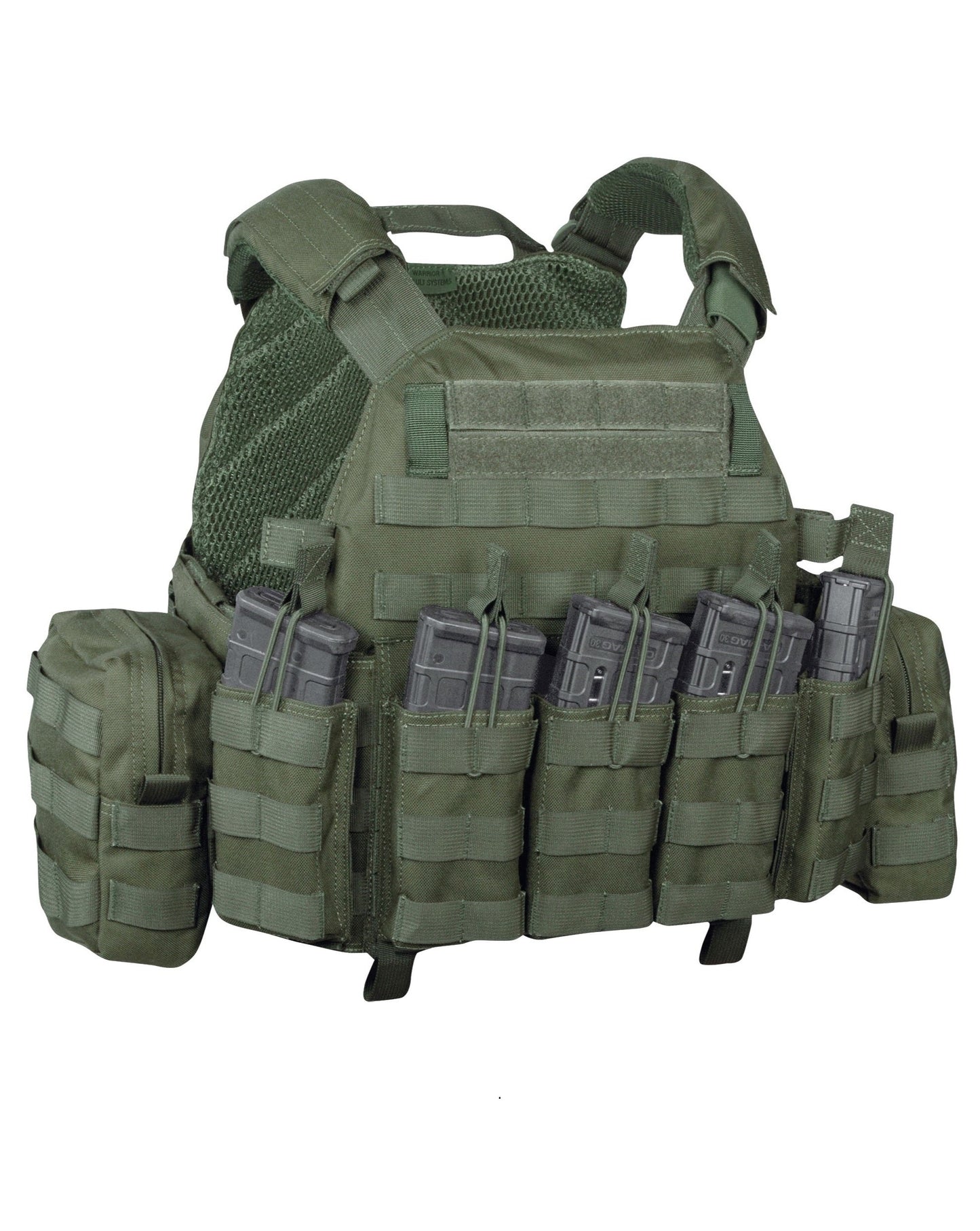 DCS 5.56 Oliv plate carrier klasse 4 + tasjes setup (04)