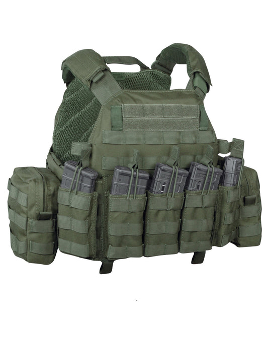 DCS 5.56 Oliv plate carrier klasse 4 + tasjes setup (04)