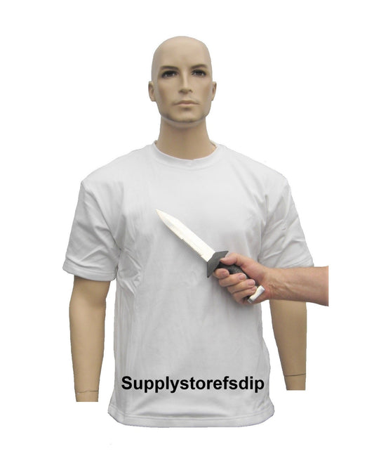 Anti steekpartij mesaanval snijwerend T-shirt korte mouwen wit