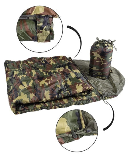 Woodland commando slaapzak waterafstotend