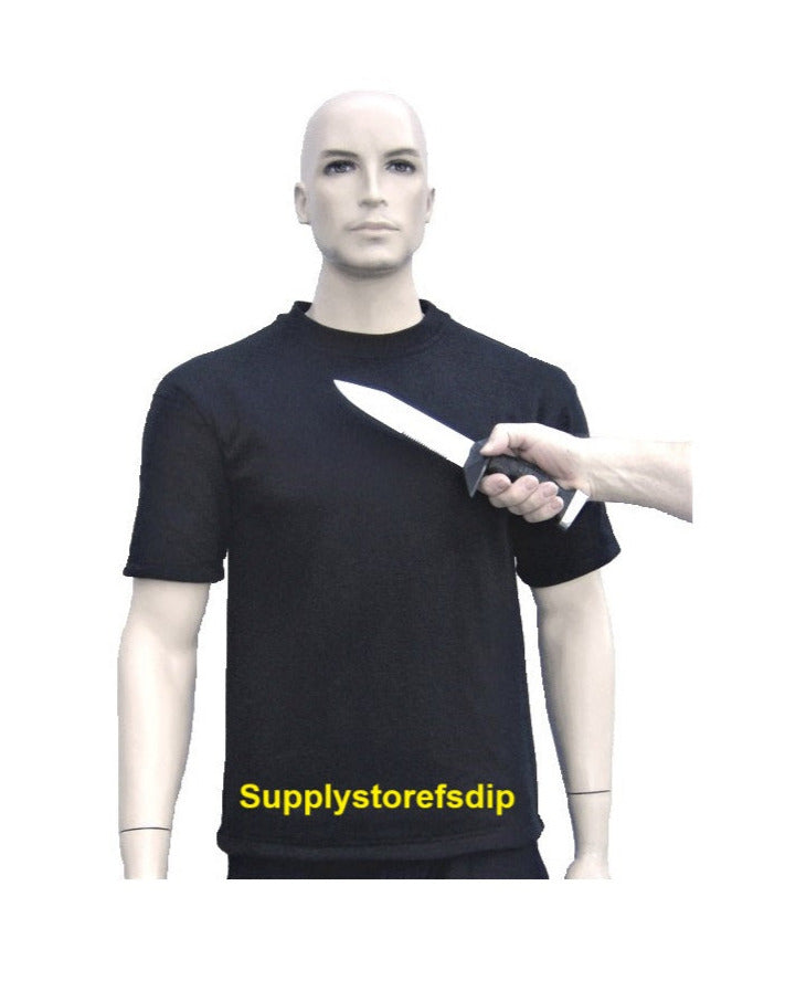 Anti steekpartij mesaanval snijwerend T-shirt korte mouwen zwart