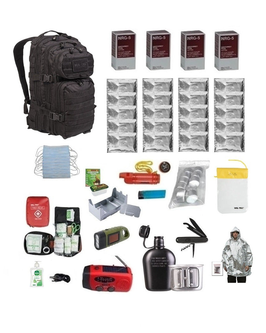 Noodpakket 72 uur Europa noodrugzak kopen 8.5kg zwart