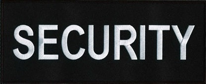Security patch 10x25cm Black-White text