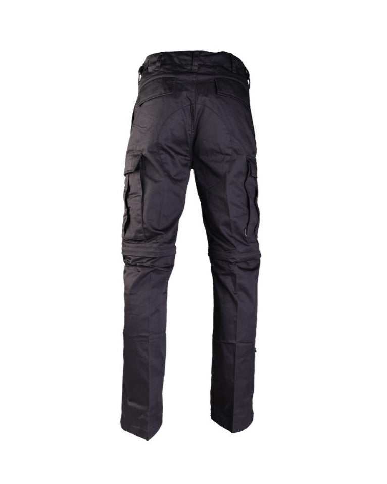 Zwarte zip-off beveiligingsbroek combat broek