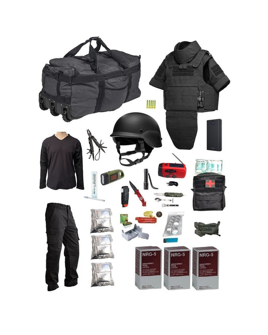 Anti drone noodpakket België 72h survival zwart