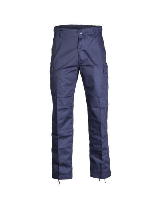Blauwe versterkte cipiers broek combatbroek