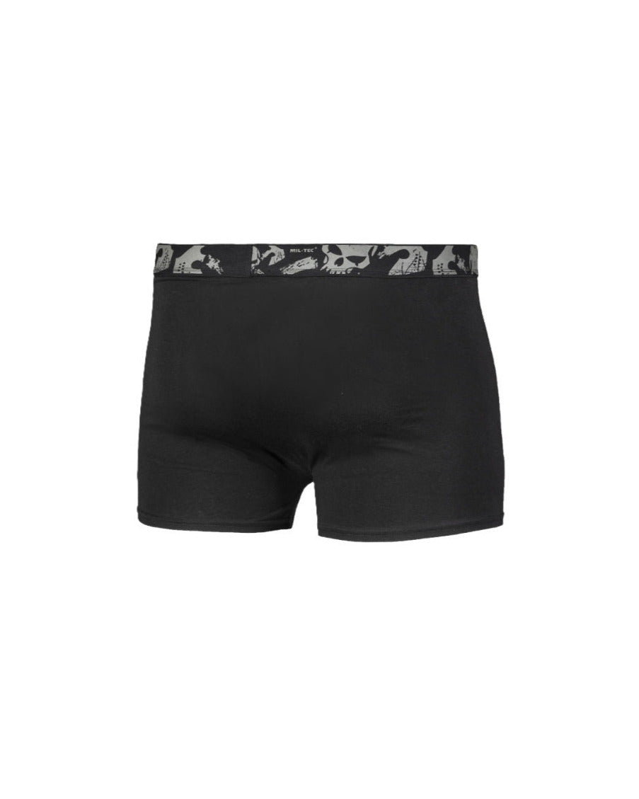 Boxershorts heren ondergoed met doodshoofdprint zwart