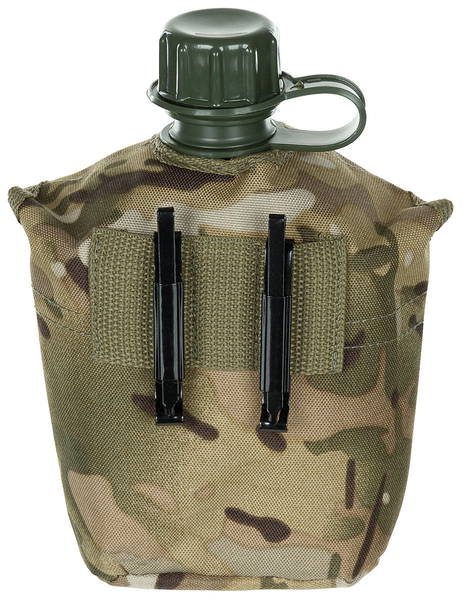 Kunststof veldfles 1 l met hoes operation-camo