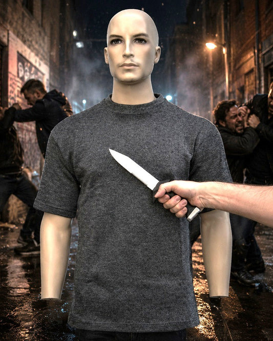 Grijs casual T-shirt onderhemd VBR-gen2 tegen mesaanval