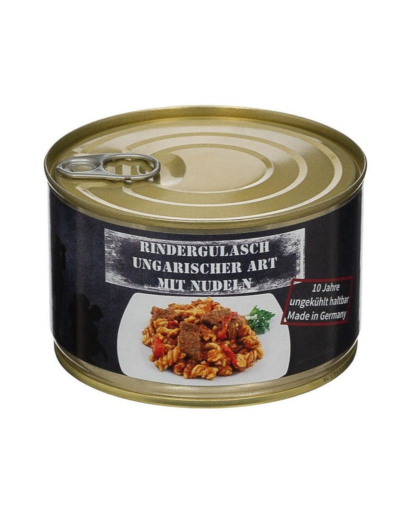 HU Beef Goulash met Noodles (400 g) noodvoedsel 10 jaar houdbaar.