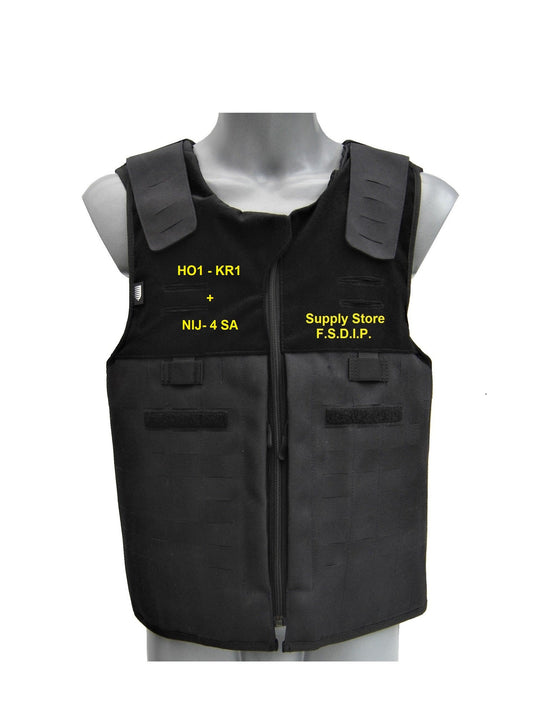 Kogelwerend vest politie België Lasercut H01-KR1 + NIJ-4 SA Sioen blauw