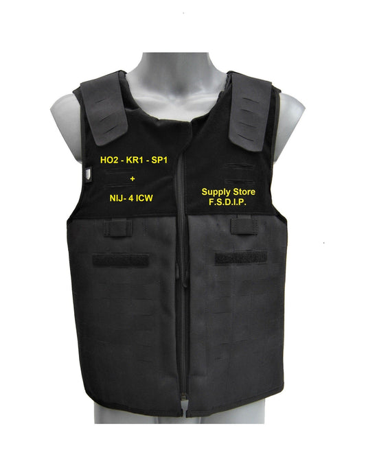 Kogelvrij vest politie België Lasercut HO2-KR1-SP1 + NIJ-4 ICW Sioen blauw