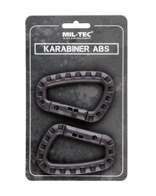 Karabijnhaken kunststof ABS zwart 8 cm 2 stuks
