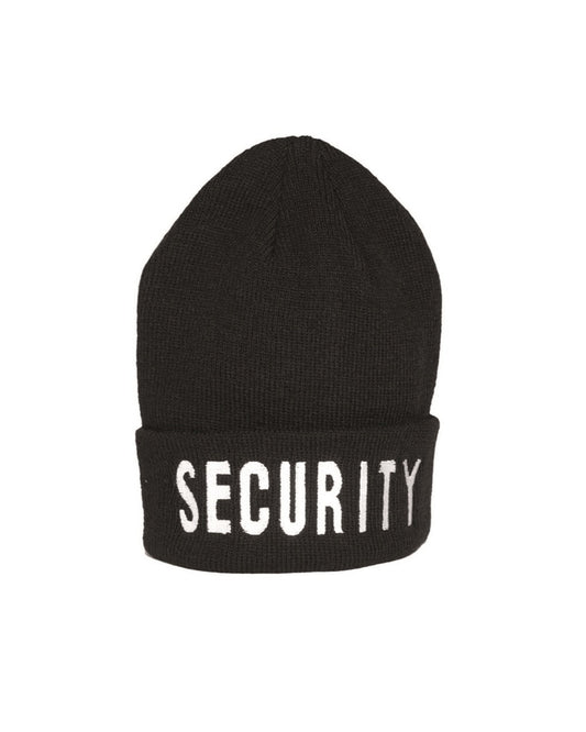 Zwarte muts met “SECURITY” op geborduurd