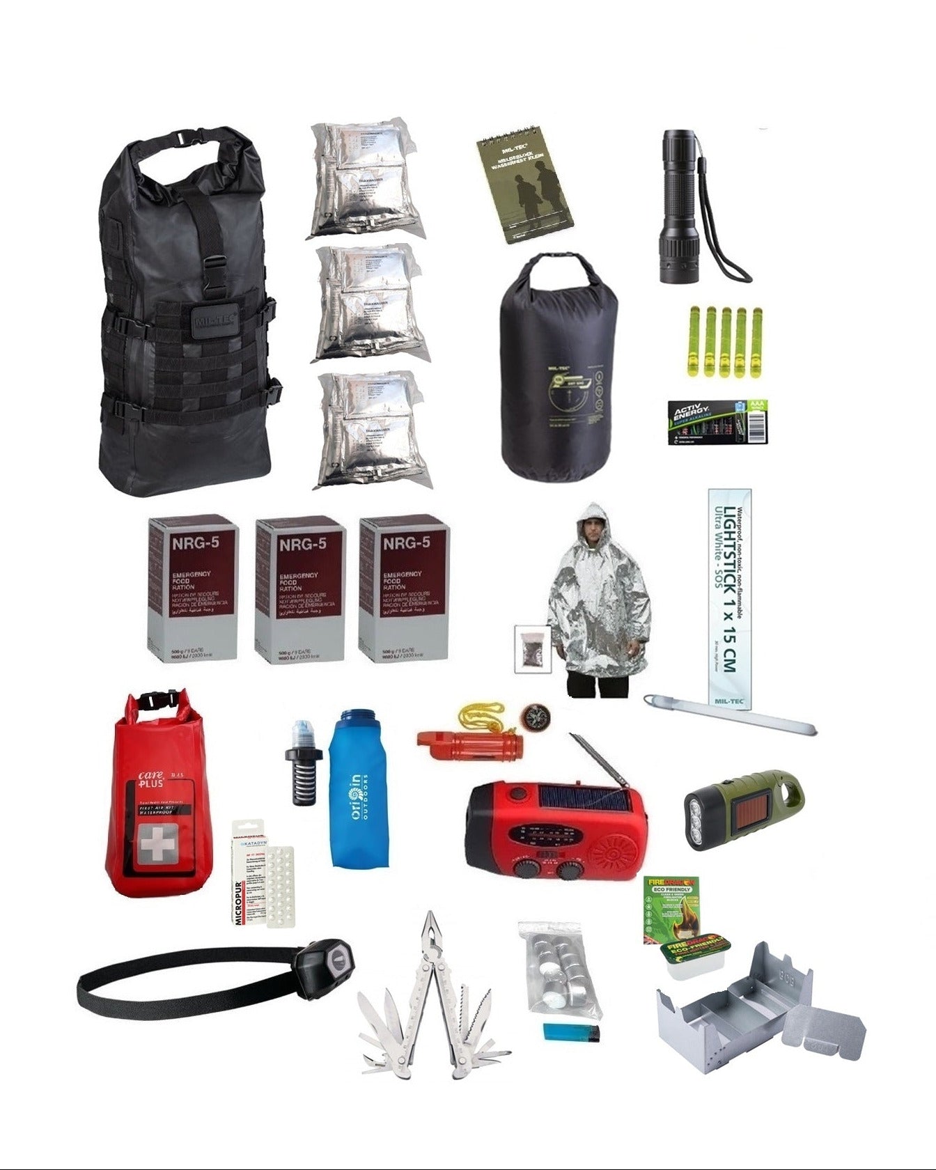 Dry-sack rugzak noodpakket 72 uur overstroming