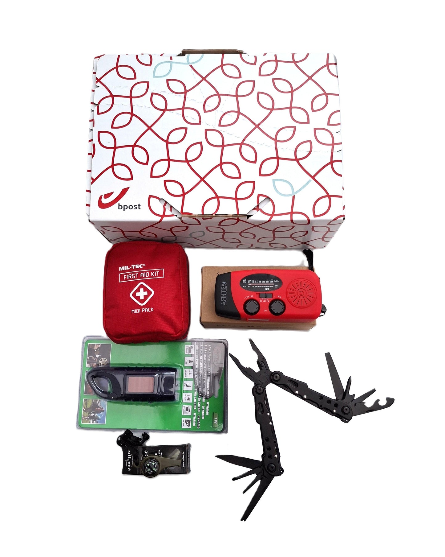 Basis kerstcadeau noodpakket nuttige items