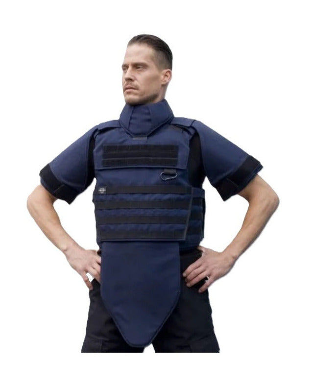 Gilet pare balle Molle lourd classe 4 bleu neutre cou épaules bras l'aine