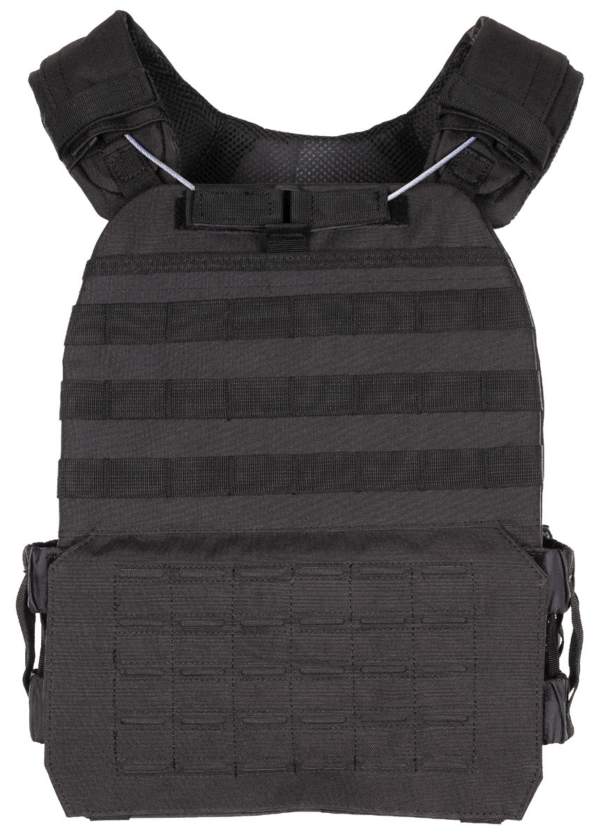 Tactische plate carrier hoes Laser MOLLE zwart en juk schoudervullingen