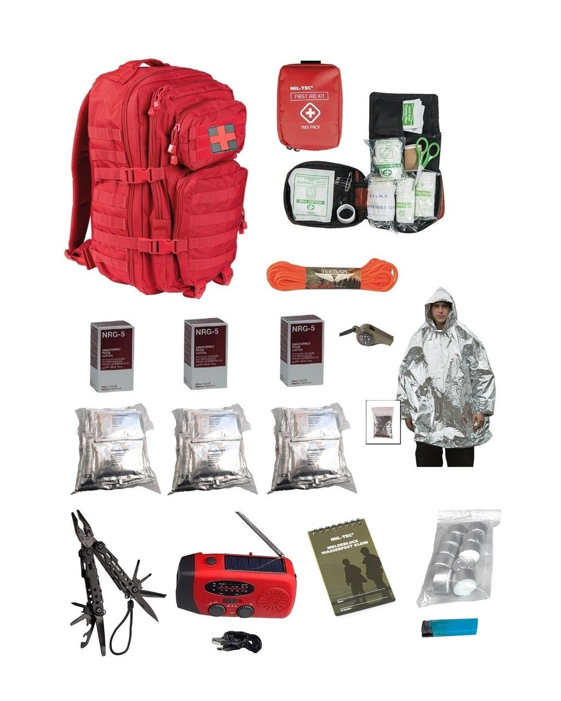 Rode noodrugzak noodpakket 72 uur met kruis kopen 2026