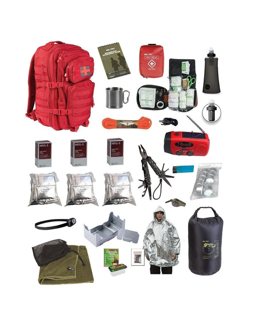 Rode noodrugzak noodpakket 72 uur met kruis compleet