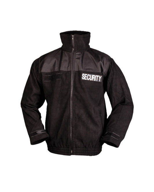 SECURITY fleece jacket zwart met witte letters