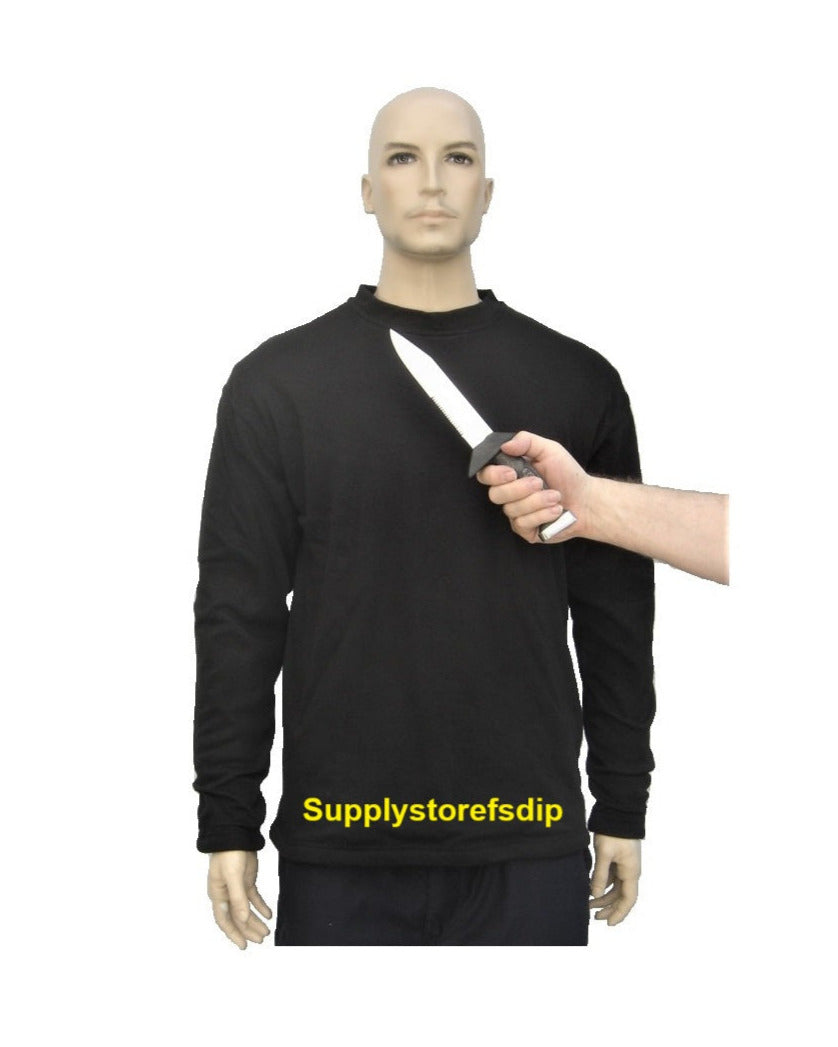 Noodpakket 72 uur anti steekpartij mesaanval t-shirt zwart lange mouwen