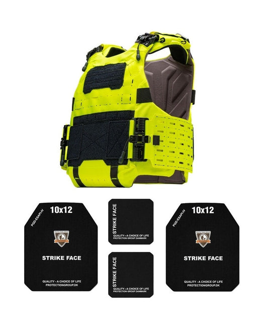 TG-CIBV Medic high visibility geel plate carrier klasse 4 + zijplaten